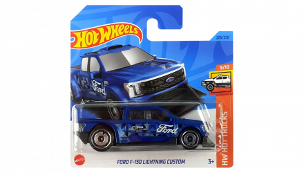 Машинка Базовая Hot Wheels Ford F-150 Lightning Custom Hot Trucks 1:64 HKG66 Blue - Retromagaz, image 1