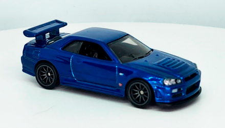 Машинка Premium Hot Wheels Nissan Skyline GTR (BNR34) Fast & Furious 1:64 GRL84 Metallic Blue - Retromagaz, image 6