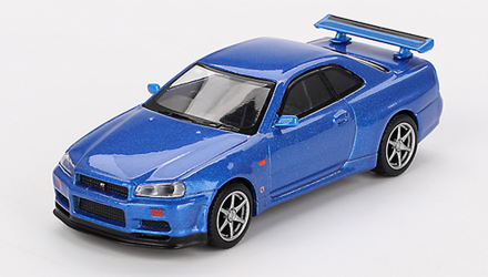 Машинка Premium MINI GT Nissan Skyline GT-R (R34) V-Spec 1:64 MGT00759-CH Blue Машинка Premium MINI GT Nissan Skyline GT-R (R34) V-Spec 1:64 MGT00759-CH Blue - Retromagaz, image 1