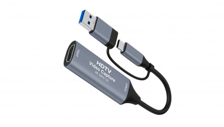 Карта Відеозахоплення RMC Зовнішня HDMI 1.4 - USB3.0 + USB Type-C Grey 0.25m - Retromagaz, image 2