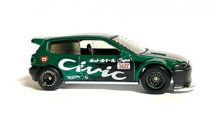 Машинка Базовая Hot Wheels Honda Civic Custom Drag Strip 1:64 JJM20 Green - Retromagaz, image 3