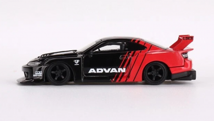Машинка Premium MINI GT Nissan Nissan LB-Super Silhouette S15 Silvia ADVAN 1:64 MGT00649-CH Black - Retromagaz, image 3