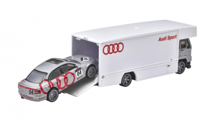 Машинка Premium 2шт Hot Wheels Audi S4 quattro и Транспортер Fleet Flyer Team Transport 1:64 JBM30 Silver - Retromagaz, image 2