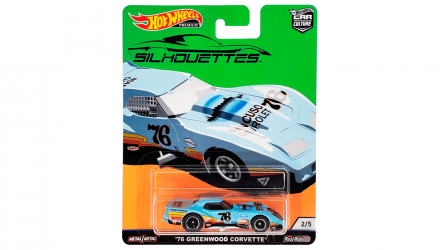 Машинка Premium Hot Wheels '76 Greenwood Corvette Silhouettes 1:64 FYN65 Light Blue - Retromagaz, image 1