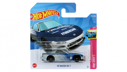 Машинка Базовая Hot Wheels '95 Mazda RX-7 Falken Drift 1:64 HCX62 Silver - Retromagaz, image 1