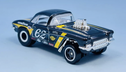 Машинка Базовая Hot Wheels '62 Corvette Gasser Super Treasure Hunt STH Reverse Rake 1:64 JBC43 Black - Retromagaz, image 1