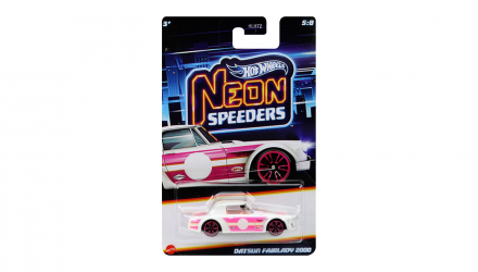 Тематическая Машинка Hot Wheels Datsun Fairlady 2000 Neon Speeders 1:64 JCB04 White - Retromagaz, image 1