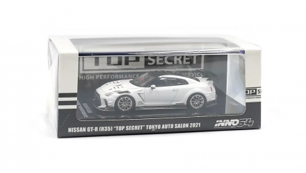 Машинка Premium INNO64 Nissan GT-R R35 TOP SECRET Tokyo Auto Salon 2021TOP SECRET Silvia (S15) 1:64 IN64-R35TS-TAS2021 White - Retromagaz, image 4