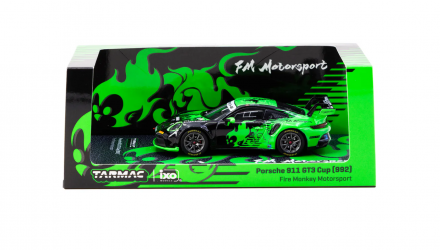 Машинка Premium Tarmac Works Porsche Porsche 911 GT3 Cup (992) Fire Monkey Motorsport 1:64 T64-093-FMM Green - Retromagaz, image 3