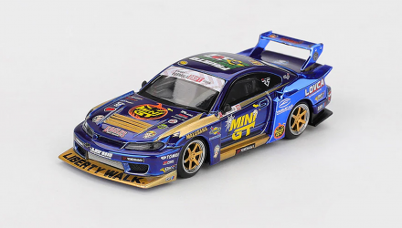 Машинка Premium MINI GT Nissan LB-Super Silhouette S15 SILVIA 1:64 MGT01185-CH Blue - Retromagaz, image 1