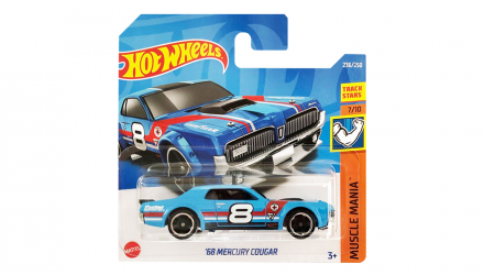 Машинка Базовая Hot Wheels '68 Mercury Cougar Muscle Mania 1:64 HCV59 Blue - Retromagaz, image 1