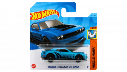 Машинка Базова Hot Wheels '18 Dodge Challenger SRT Demon Muscle Mania 1:64 HKJ54 Blue - Retromagaz, image 1