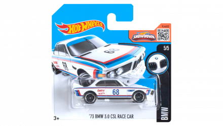 Машинка Базова Hot Wheels '73 BMW 3.0 CSL Race Car BMW 1:64 DHP29 White - Retromagaz, image 1