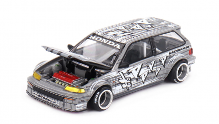 Машинка Premium Kaido House x MiNI GT Honda Civic (EF) Kaido Manga V1 1:64 KHMG260-CH Grey - Retromagaz, image 1