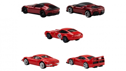 Машинка Базова 5шт Hot Wheels Ferrari 5-Pack 1:64 JKG16 JLN12 Black - Retromagaz, image 2