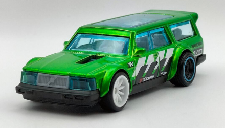 Машинка Базовая Hot Wheels Volvo 240 Drift Wagon Super Treasure Hunt STH Slammed 1:64 HKL19 Green - Retromagaz, image 2