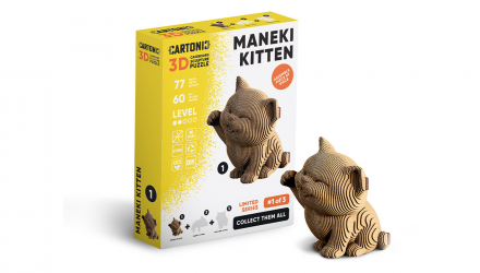 Пазлы Картонный конструктор Cartonic 3D Puzzle MANEKI KITTEN - Retromagaz, image 1