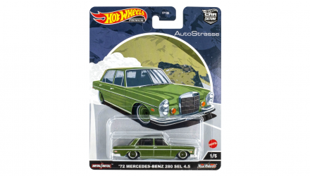 Машинка Premium Hot Wheels '72 Mercedes-Benz 280 SEL 4.5 AutoStrasse 1:64 HCK18 Green - Retromagaz, image 1