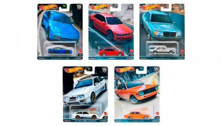 Набор Машинка Premium Hot Wheels '01 BMW M5 Canyon Warriors FPY86/HKC52 Red + '87 Ford Sierra Cosworth White + '89 Porsche 944 Turbo Blue + '73 Volvo 142 GL Orange + Mercedes-Benz 500 E Silver - Retromagaz, image 1