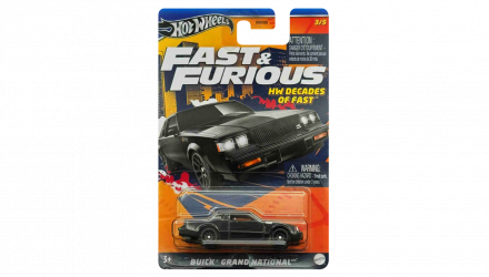 Тематична Машинка Hot Wheels Buick Grand National Decades of Fast & Furious 1:64 HNR88/HRW43 Black - Retromagaz, image 1