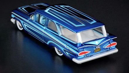 Машинка Premium Hot Wheels 1959 Chevrolet Brookwood Red Line Club RLC 1:64 JCP19 Blue - Retromagaz, image 3