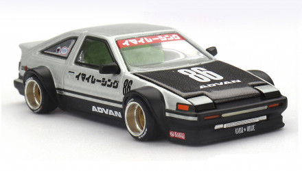 Машинка Premium Kaido House x MiNI GT Toyota AE86 Sprinter Trueno Kaido Street V2 1:64 KHMG218 White - Retromagaz, image 1