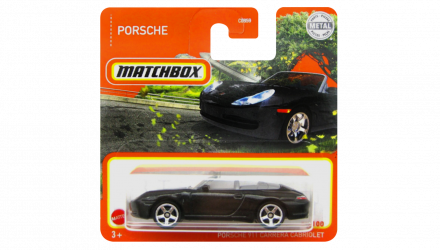 Машинка Большой Город Matchbox Porsche 911 Carrera Cabriolet Highway 1:64 GXM72 Black - Retromagaz, image 1