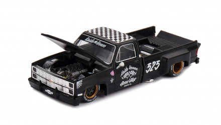 Машинка Premium Kaido House x MiNI GT Chevrolet Silverado Dually Hot Rod V1 1:64 KHMG236 Black - Retromagaz, image 4