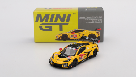 Машинка Premium MINI GT Chevrolet Corvette Z06 GT3.R#3 Corvette Racing 1:64 MGT01168-CH Yellow - Retromagaz, image 4