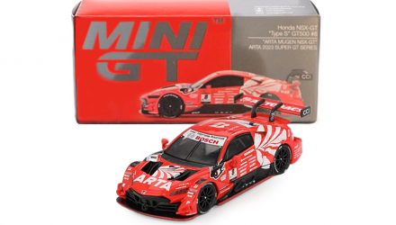 Машинка Premium MINI GT Honda NSX-GT "Type S" GT500 #8 "ARTA MUGEN NSX-GT " ARTA 2023 SUPER GT Series 1:64 MGT00786-BL Red - Retromagaz, image 1