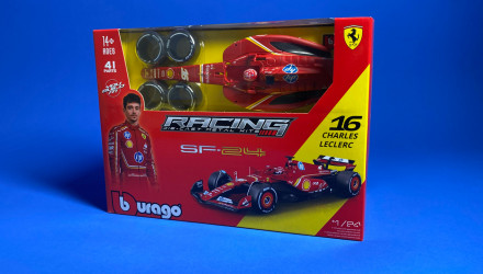 Машинка Bburago Ferrari SF-24 #16 Charles Leclerc Model Kit 1:24 18-26858 Red - Retromagaz, image 2
