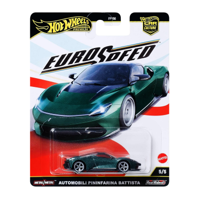 Машинка Premium Hot Wheels Automobili Pininfarina Battista EuroSpeed 1:64 JBK77 Green - Retromagaz
