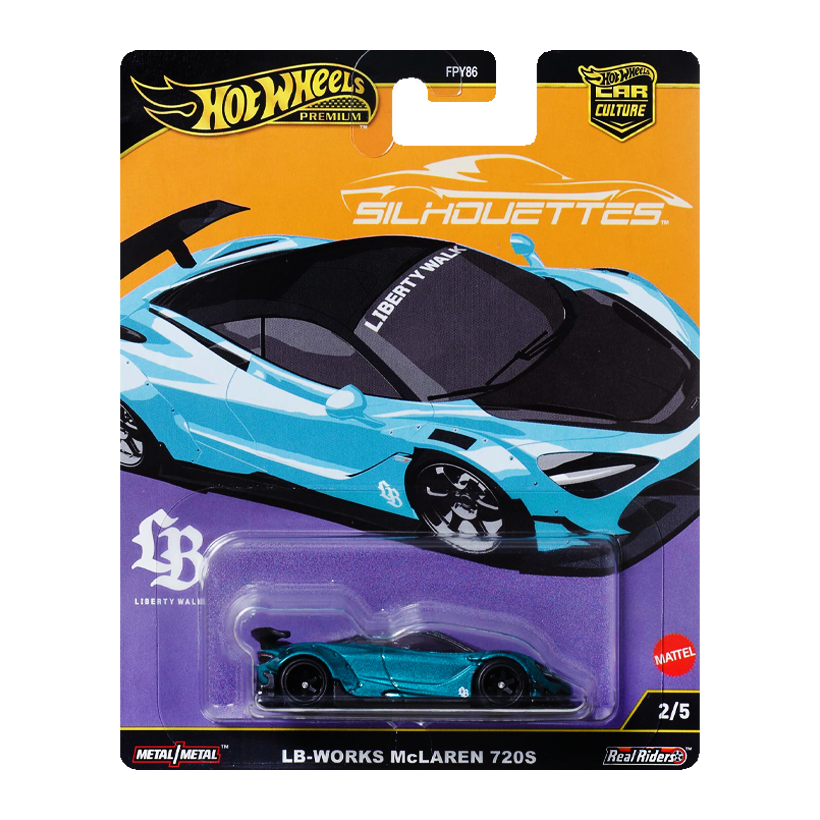 Машинка Premium Hot Wheels LB-WORKS McLaren 720S Silhouettes 1:64 JBK47 Blue - Retromagaz