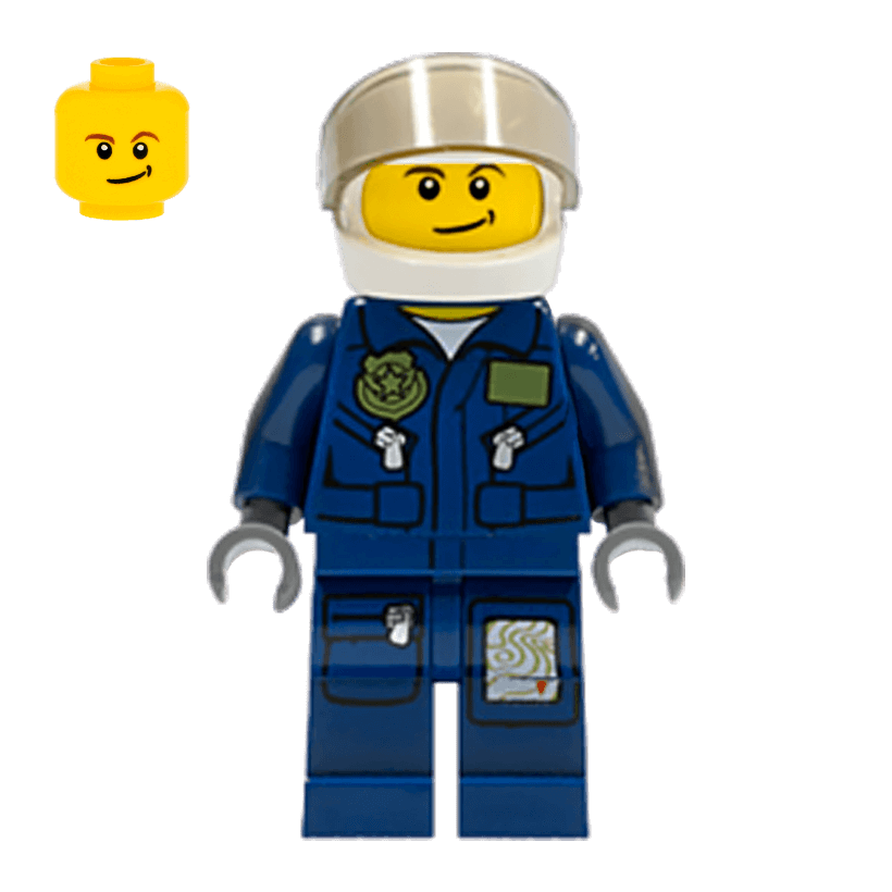Фигурка Lego Police 973pb0989 Undercover Elite Police Helicopter Pilot City cty0359 Б/У - Retromagaz