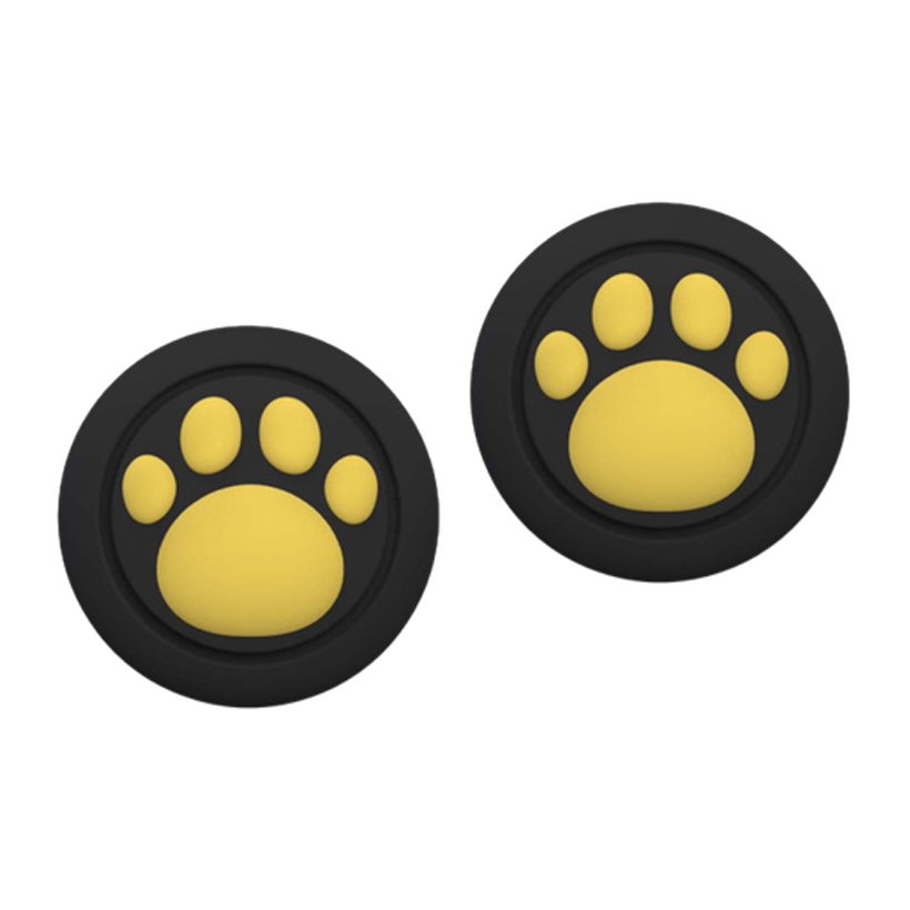 Накладки на Стіки 2шт RMC Cat Paw PlayStation 5 4 3 2 1 Xbox Series One 360 Switch 2 Black Yellow - Retromagaz