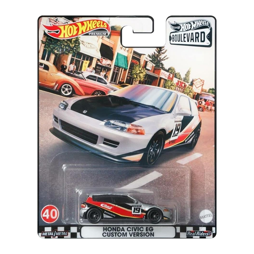Машинка Premium Hot Wheels Honda Civic EG Custom Version Boulevard 1:64 GRM05 Silver - Retromagaz
