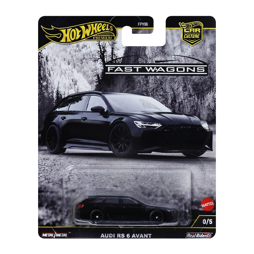 Машинка Premium Hot Wheels Audi RS 6 Avant Chase Fast Wagons 1:64 JBK71 Black - Retromagaz