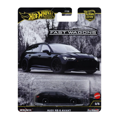 Машинка Premium Hot Wheels Audi RS 6 Avant Chase Fast Wagons 1:64 JBK71 Black - Retromagaz