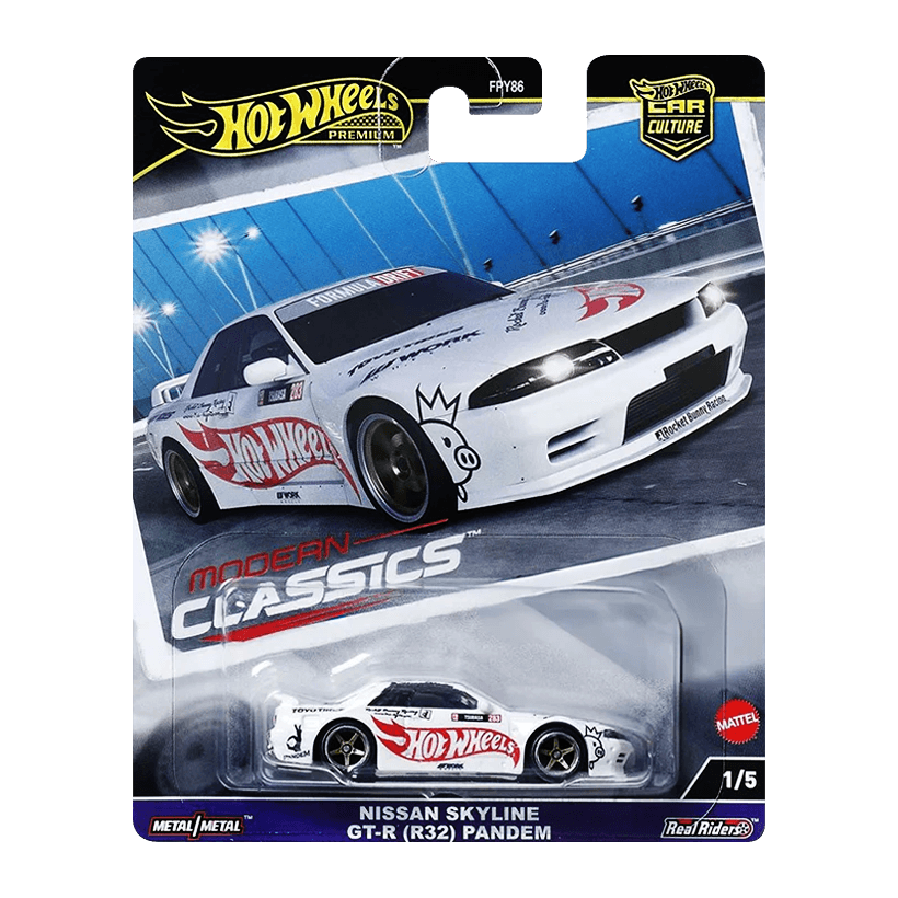 Машинка Premium Hot Wheels Nissan Skyline GT-R (R32) Pandem Modern Classics 1:64 HRV68 White - Retromagaz
