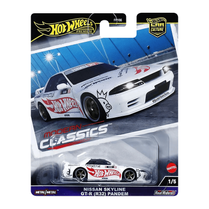 Машинка Premium Hot Wheels Nissan Skyline GT-R (R32) Pandem Modern Classics 1:64 HRV68 White - Retromagaz