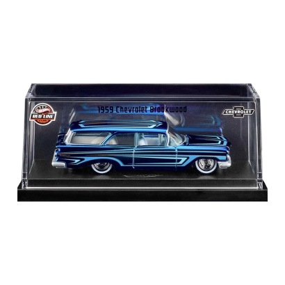 Машинка Premium Hot Wheels 1959 Chevrolet Brookwood Red Line Club RLC 1:64 JCP19 Blue - Retromagaz