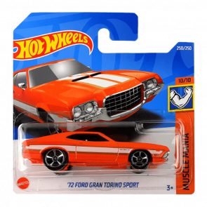 Машинка Базовая Hot Wheels '72 Ford Gran Torino Sport Muscle Mania 1:64 HCW29 Orange - Retromagaz
