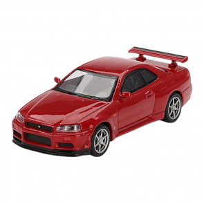 Машинка Premium MINI GT Skyline GT-R (R34) V-Spec 1:64 MGT00796-CH Red - Retromagaz