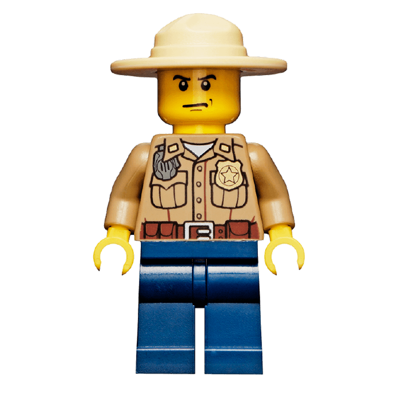 Фігурка Lego Police 973pb0985 Forest Dark Tan Shirt with Pockets City cty0273 Б/У - Retromagaz