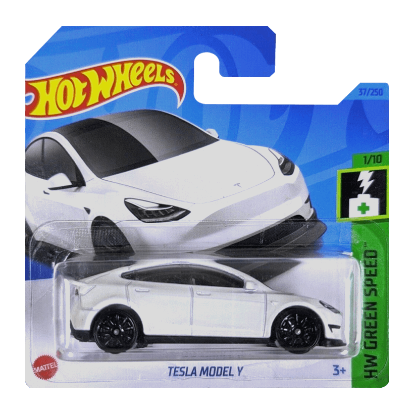 Машинка Базовая Hot Wheels Tesla Model Y Green Speed 1:64 HKG28 White - Retromagaz
