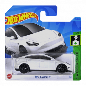 Машинка Базовая Hot Wheels Tesla Model Y Green Speed 1:64 HKG28 White - Retromagaz