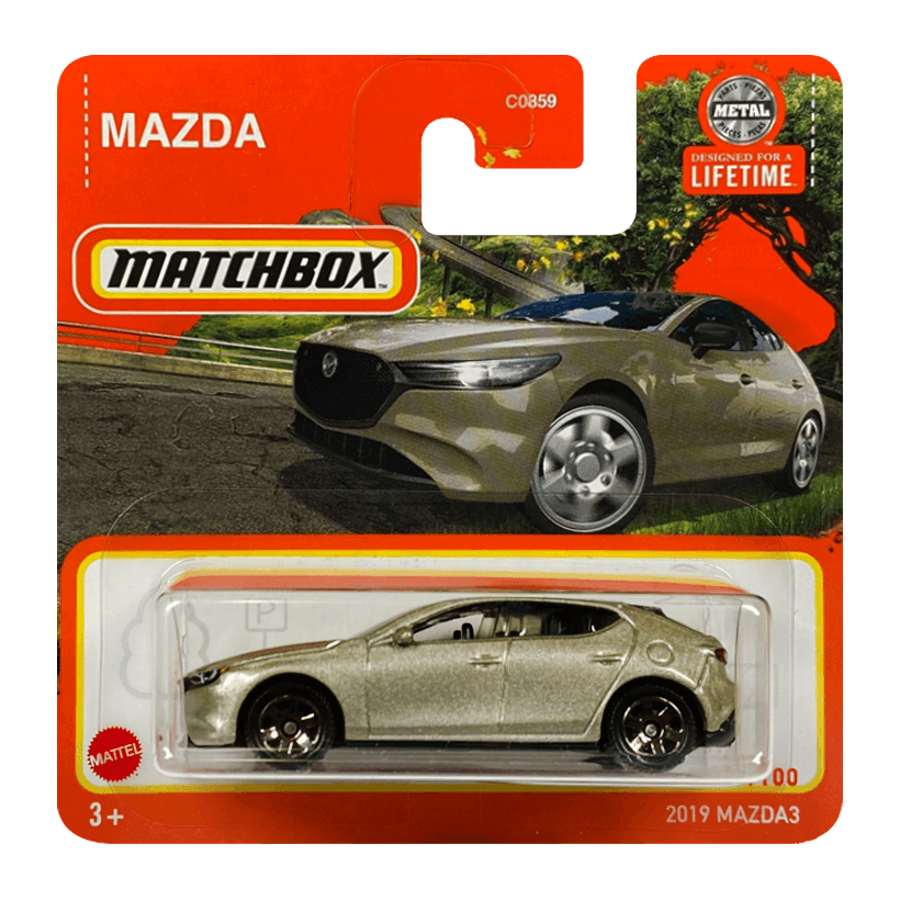 Машинка Большой Город Matchbox 2019 Mazda 3 Road Trip 1:64 HVP04 Gold - Retromagaz