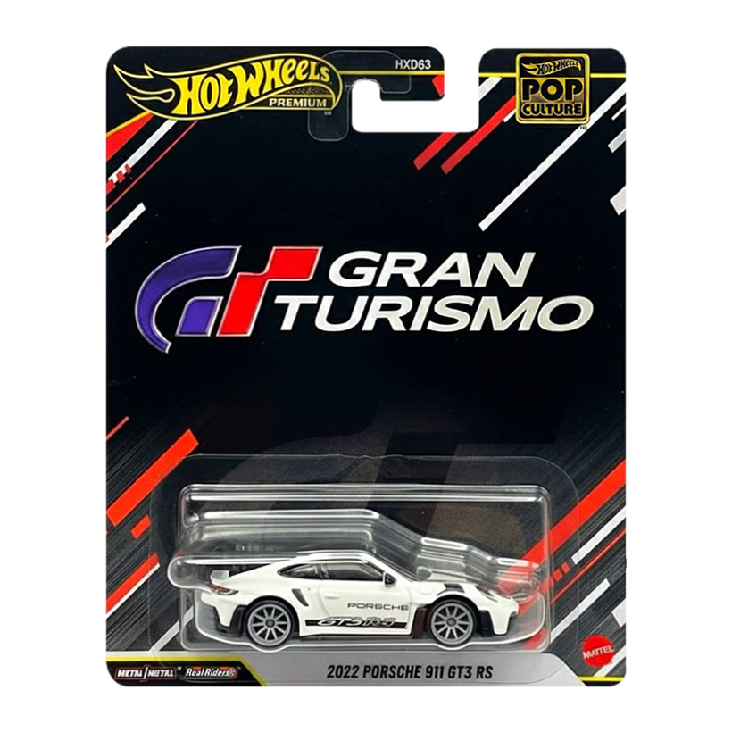 Машинка Premium Hot Wheels Porsche Gran Turismo 2022 Porsche 911 GT3 RS Pop Culture 1:64 JHW82 White - Retromagaz