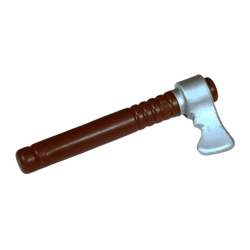 Оружие Lego Топор Tomahawk with Flat Silver Blade 13571pb01 6037379 Dark Brown Б/У - Retromagaz