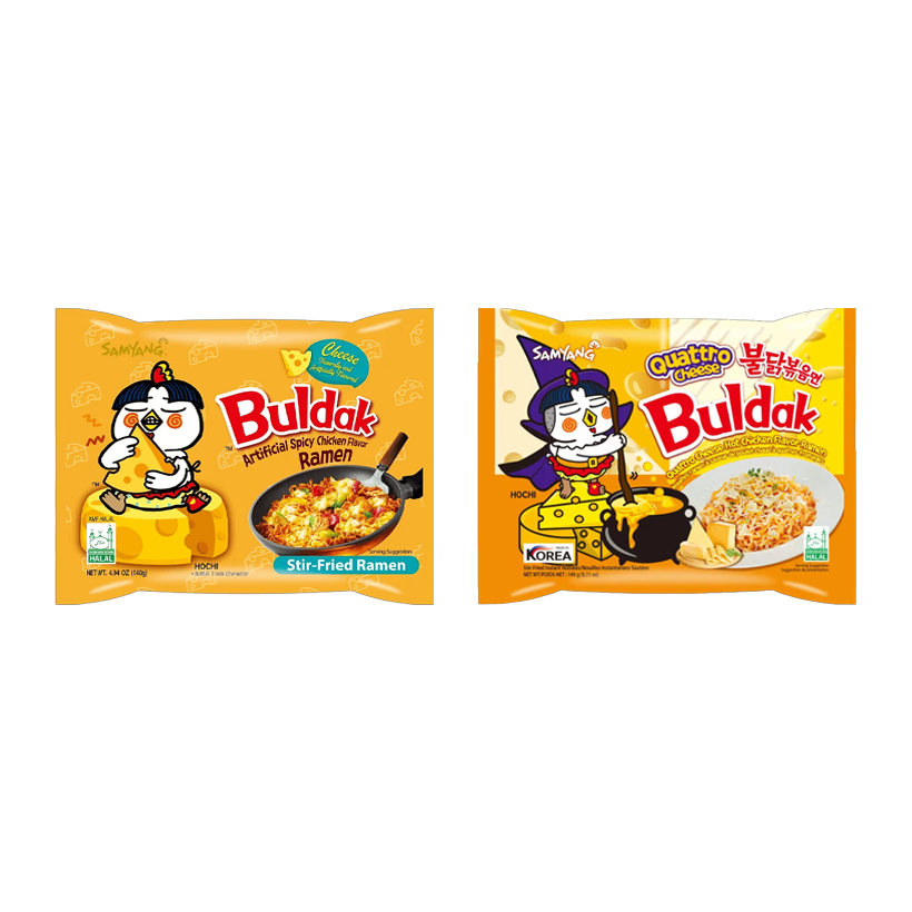 Набір Чізі Чіз (Локшина Samyang Buldak Hot Cheese + Buldak 4 Сири) - Retromagaz